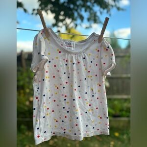 💙2/$10 SALE! Dotted Hanna Andersson Scallop Trim Shirt Sz 5/110 Play Condition